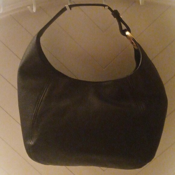 NWOT Michael Kors Fulton Large Black Leather Shoulder Bag - Picture 3 of 9